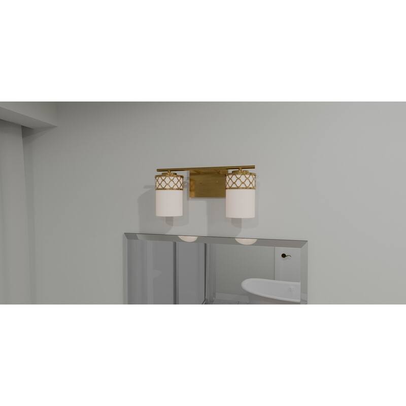 Tenley 2-Light Aged Brass Bath Light