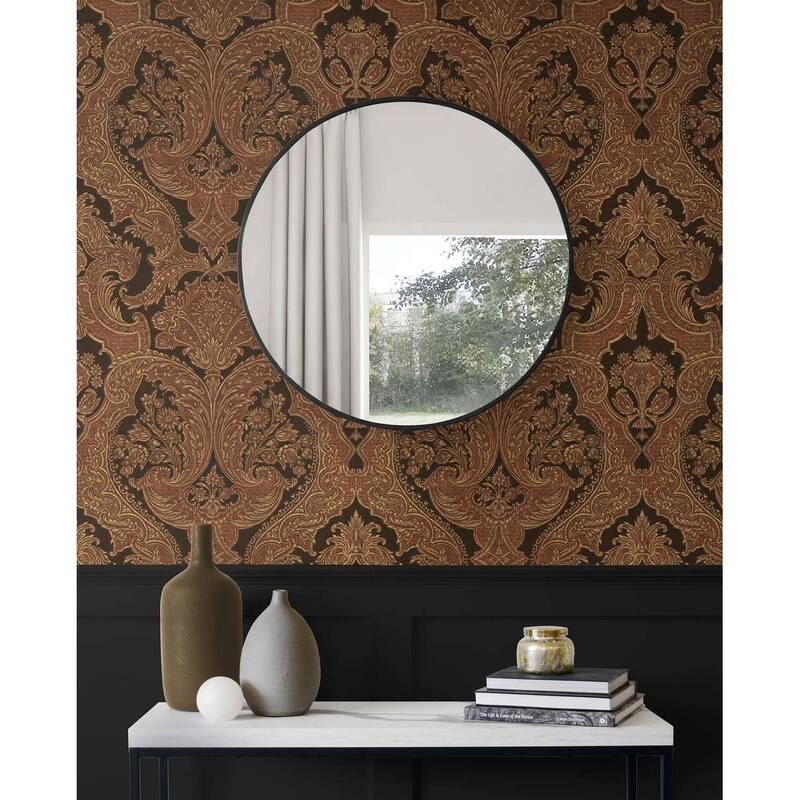 Seabrook Designs Olivas Damask Unpasted Wallpaper