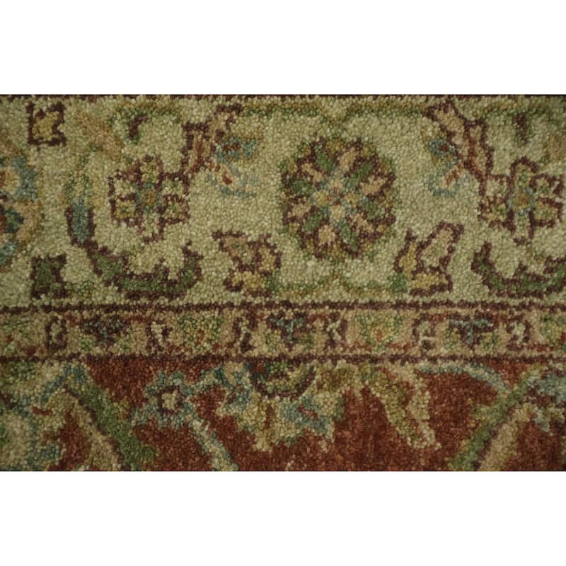 Hand Knotted Oriental 100% Wool Carpet Traditional All-Over Oranges & Rust Agra Runner Rug - 9' 6'' X 3' 0''