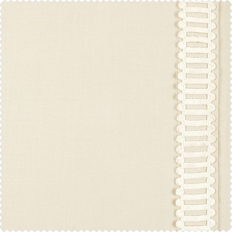 Exclusive Fabrics Bordered Textured Cotton Curtains For Bedroom & Living Room Curtains - Single Panel Drapes