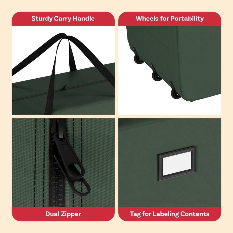 Elf Stor Premium Rolling Christmas Tree Storage Duffel Bag 9' Tree