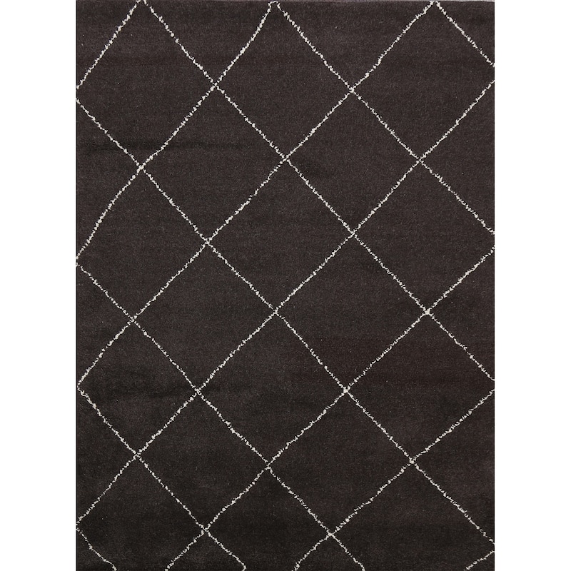 Trellis Modern Moroccan Oriental Area Rug Hand-knotted Wool Carpet - 5'4" x 6'4"