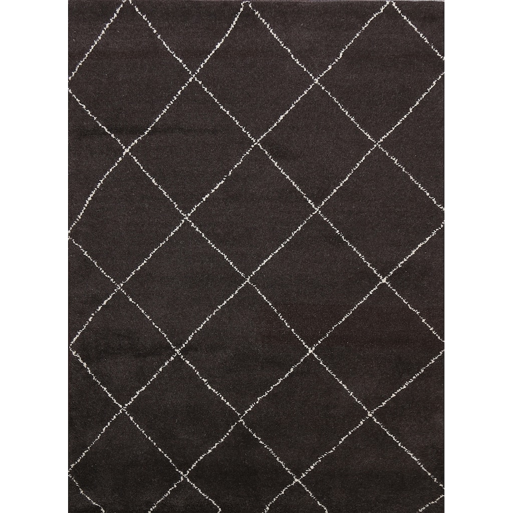 Trellis Modern Moroccan Oriental Area Rug Hand-knotted Wool Carpet - 5'4" x 6'4"