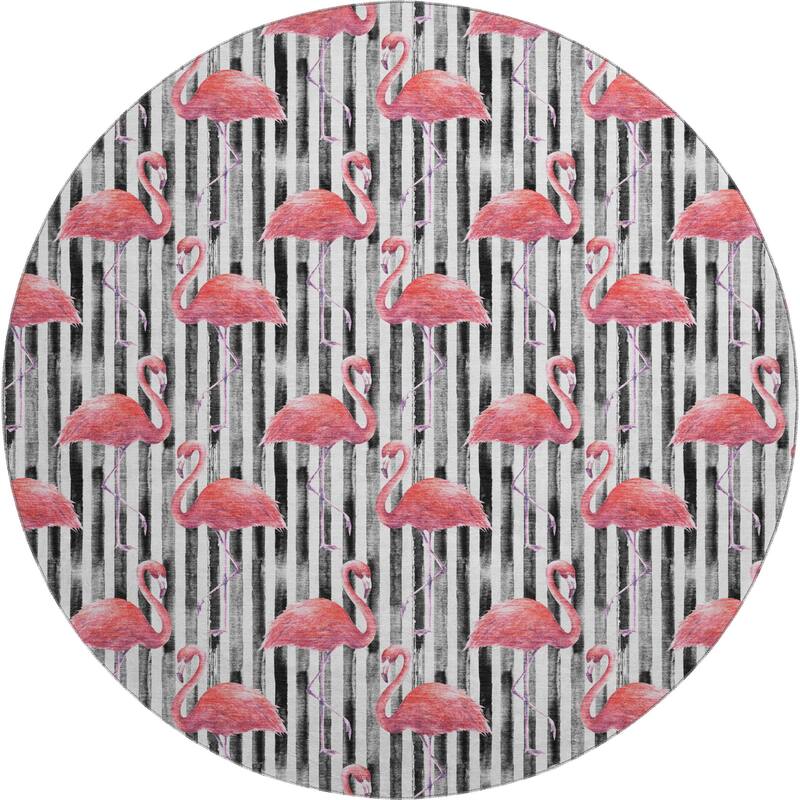 Premium Washable Super Soft Flamingo Stripes Mayfield Rug