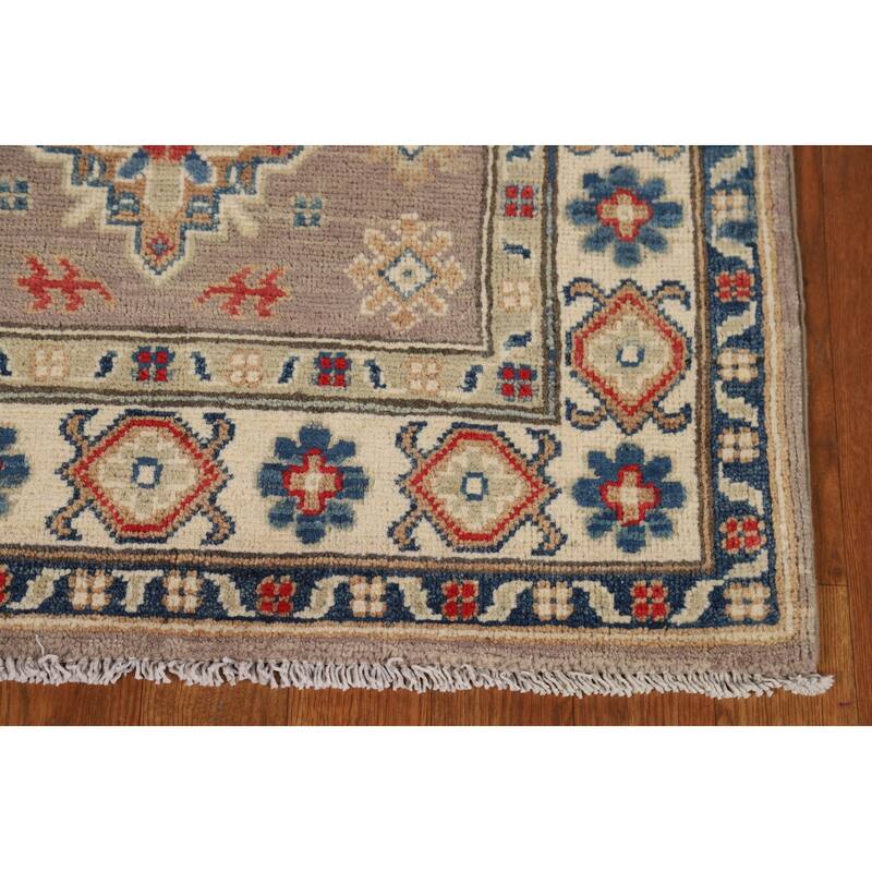 Light Brown Kazak Foyer Rug Hand-Knotted Wool Carpet - 2'8"x 4'1"