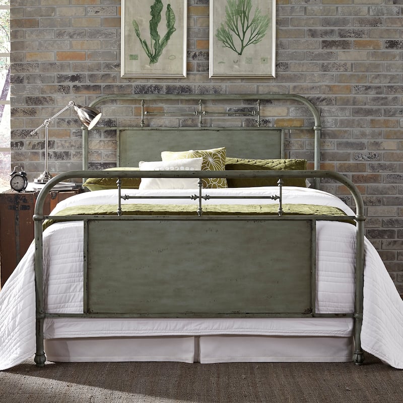 Vintage Series Distressed Metal Queen Metal Bed
