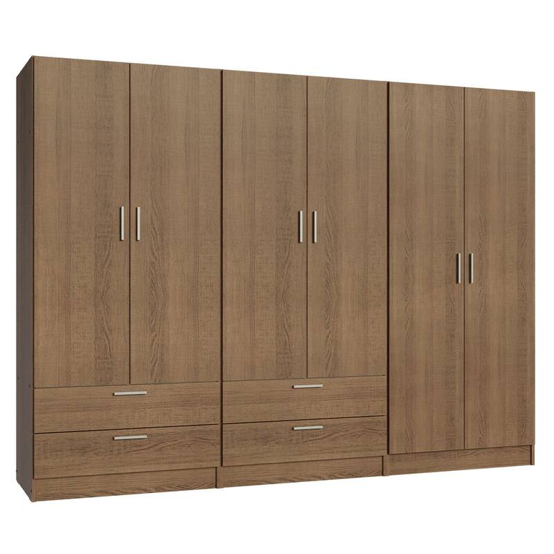 MADESA 6 Doors 4 Drawers Wardrobe Set Bedroom Storage Cabinet
