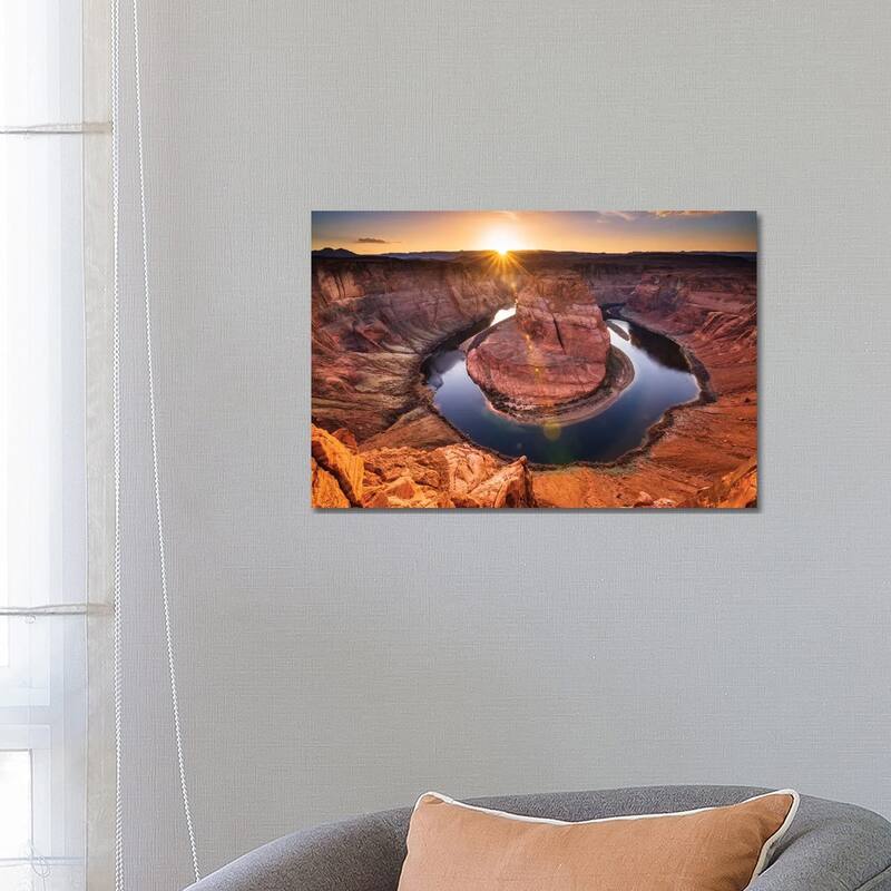 iCanvas "Sunset Over Horseshoe Bend & Colorado River, Glen Canyon National Recreation Area, Arizona" by Russ Bishop Canvas Print - 18x26x1.5