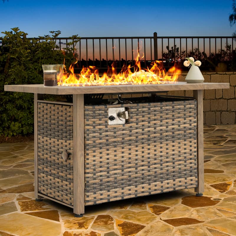 43 Inch Outdoor Propane Gas Fire Pit Table 50,000 BTU for Outside Patio