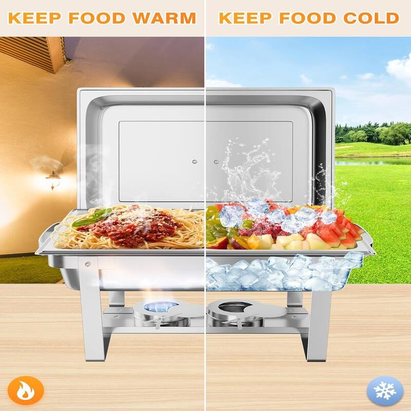 2 Packs 8 Qt Chafing Dish for Buffet Set Chafers and Buffet Warmers Sets