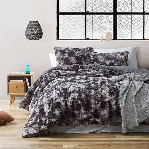 Midnight Snowfall - Coma Inducer® Oversized Comforter Set - Black and White