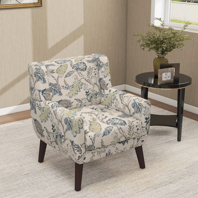 Cotton/ Linen Look Fabric Modern Accent Chair Armchair