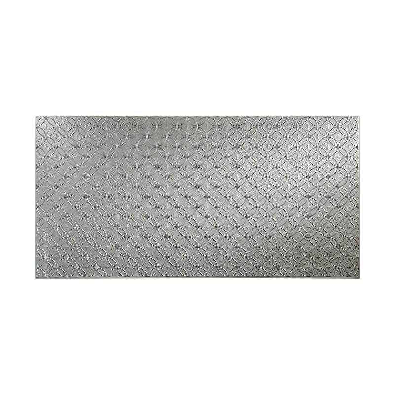 FASÄDE Rings 4-foot x 8-foot PVC Wall Panel in Argent Silver - 4 x 8
