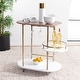 preview thumbnail 11 of 55, SAFAVIEH Iva 17.7-Inch Swivel 3-Tier Metal Bar Cart - 29.53" W x 17.72" L x 32.76" H
