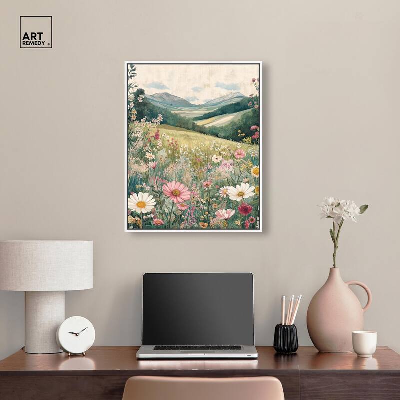 Floral Valley Vista Canvas by Art Remedy