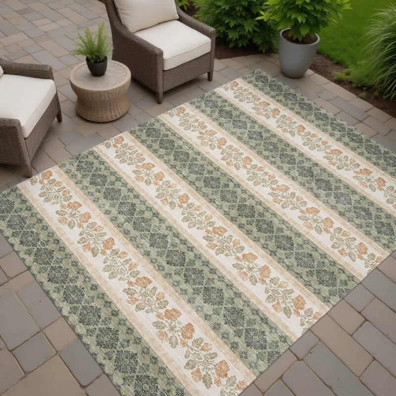 Machine Washable Indoor/ Outdoor Stripe Sochi Chantille Rug