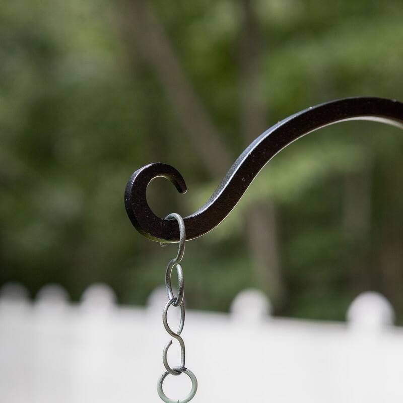 Achla Designs Set of 2 Wall Mounted Up Curled Brackets, Black Powder Coat Finish