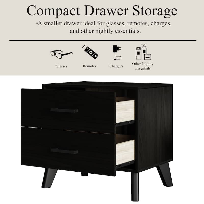 CraftPorch Classic Style 2-Drawers Wooden Nightstand