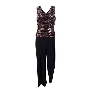 Shop R M Richards Women S Plus Sequined Metallic Knit Jumpsuit
