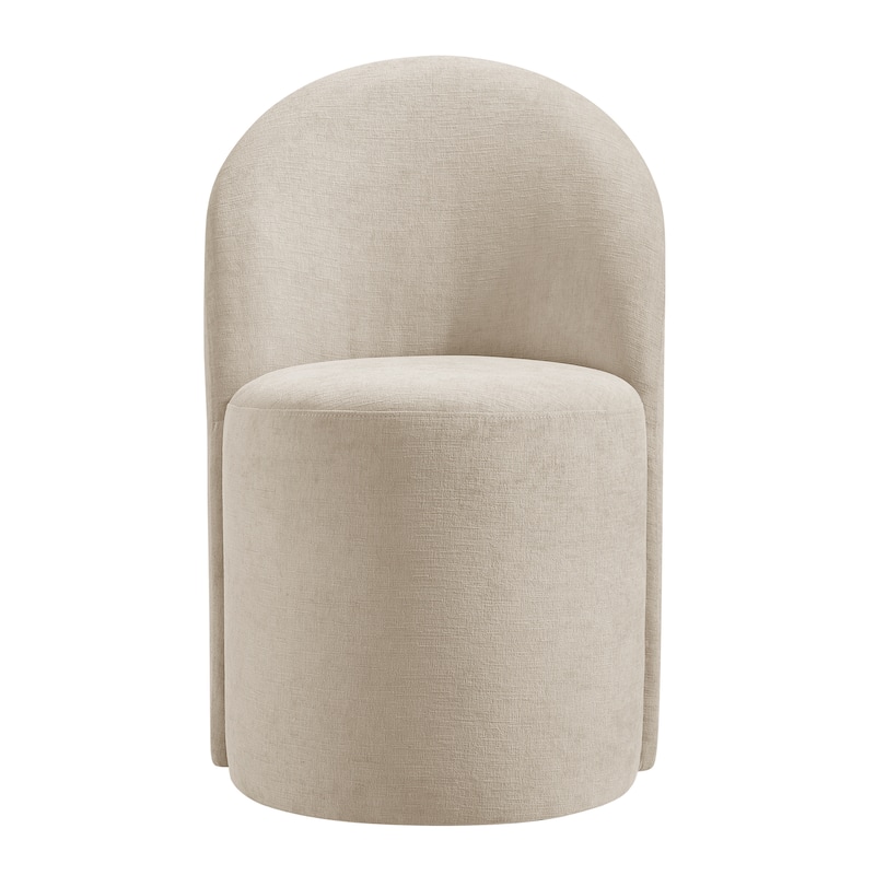 NPD Furniture Cabrina Chenille Dining Chair with Casters