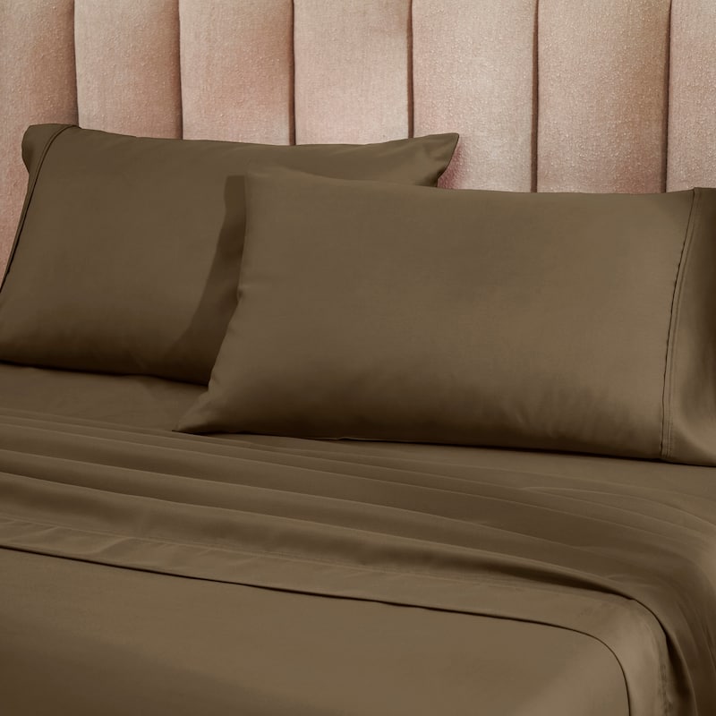 Superior Cotton Blend 1200 Thread Count Solid Deep Pocket Bed Sheet Set