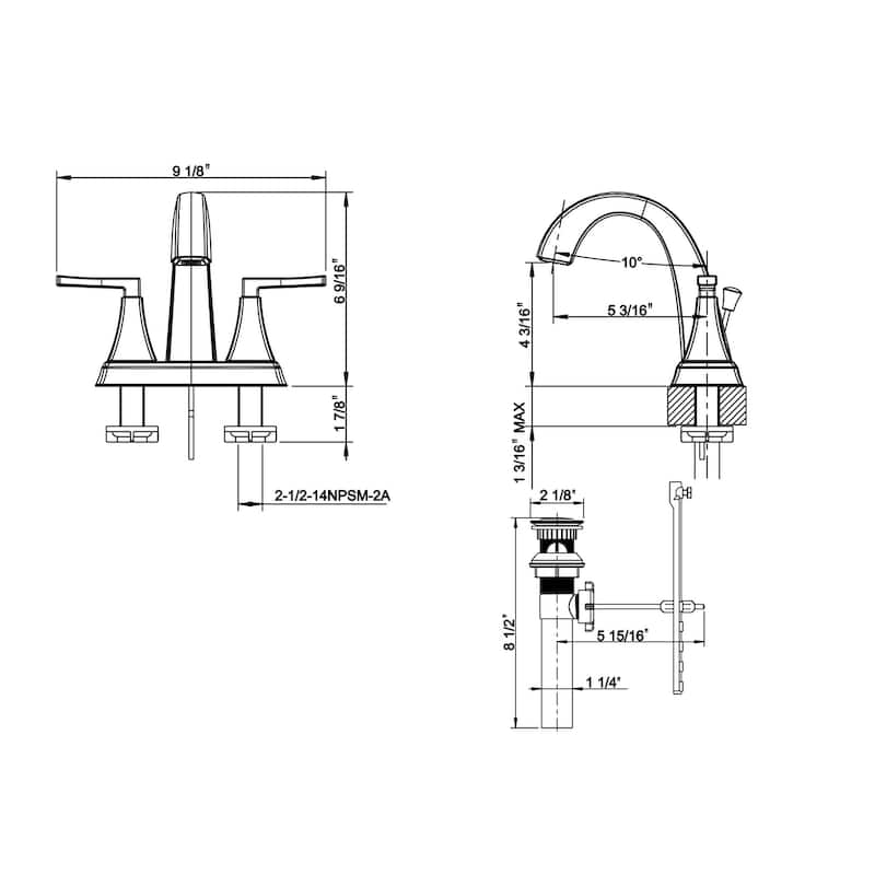 Ultra Faucets Lotto Collection Two-Handle 4" Centerset Lavatory Faucet