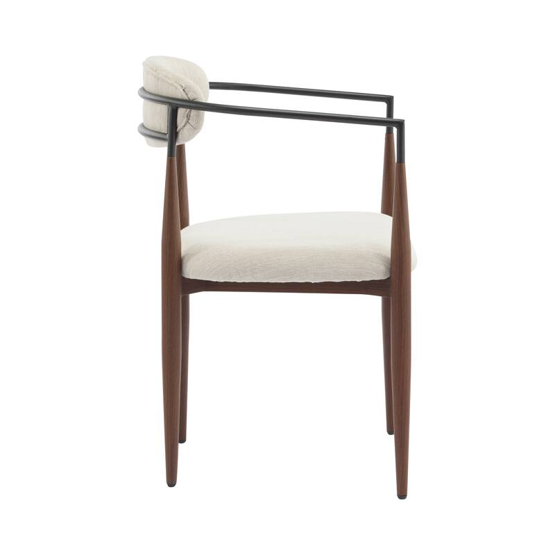 Modern Industrial Elmore Upholstered Dining Chairs (Set of 2) with Iron Frame by Christopher Knight Home