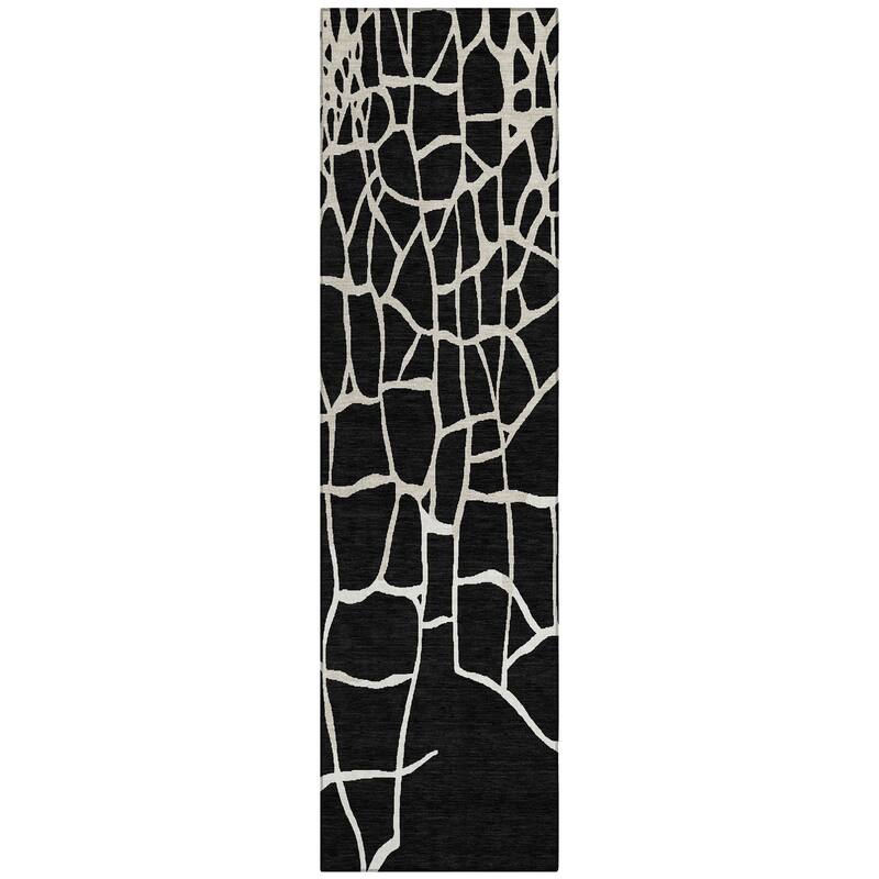 Machine Washable Indoor/ Outdoor Abstract Webby Chantille Rug