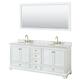 Option White, Gold Trim, White Carrara Marble Top