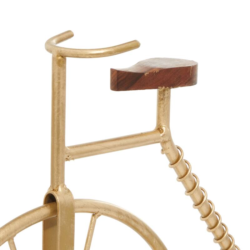 Gold Iron Traditional Sculpture Bicycle 15 x 17 x 4 - 17 x 4 x 15