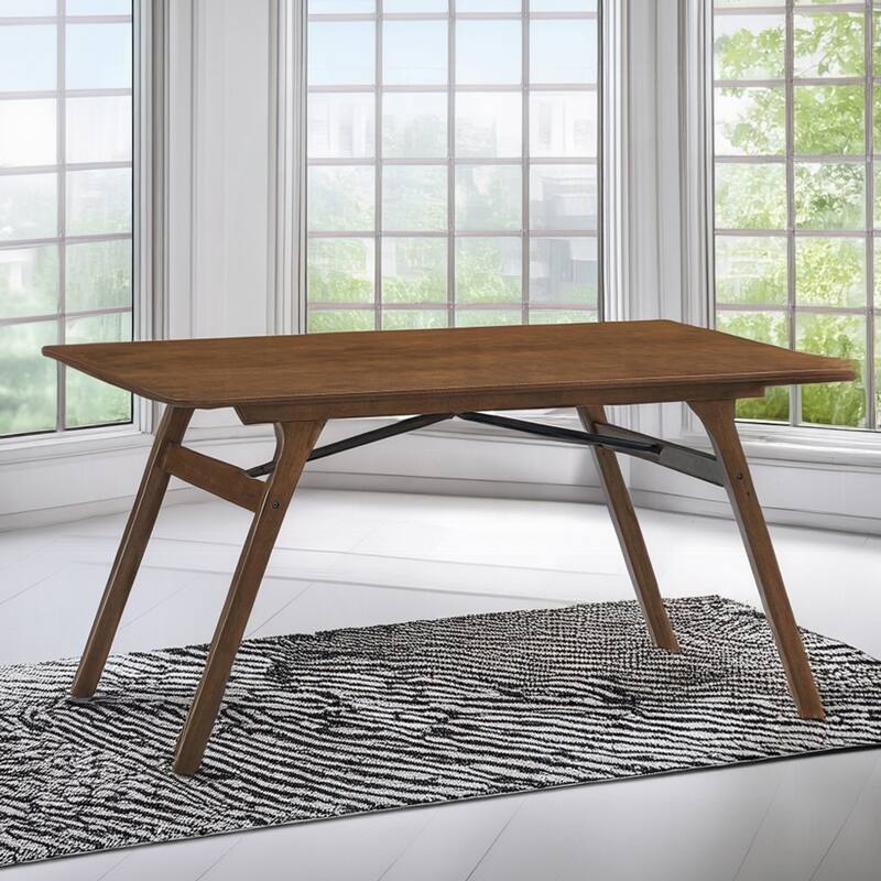 Rectangular Wooden Dining Table in Walnut Finish