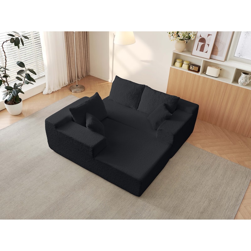 Chenille Cloud Modular Couch L-shaped Sectional Sofa with Chaise