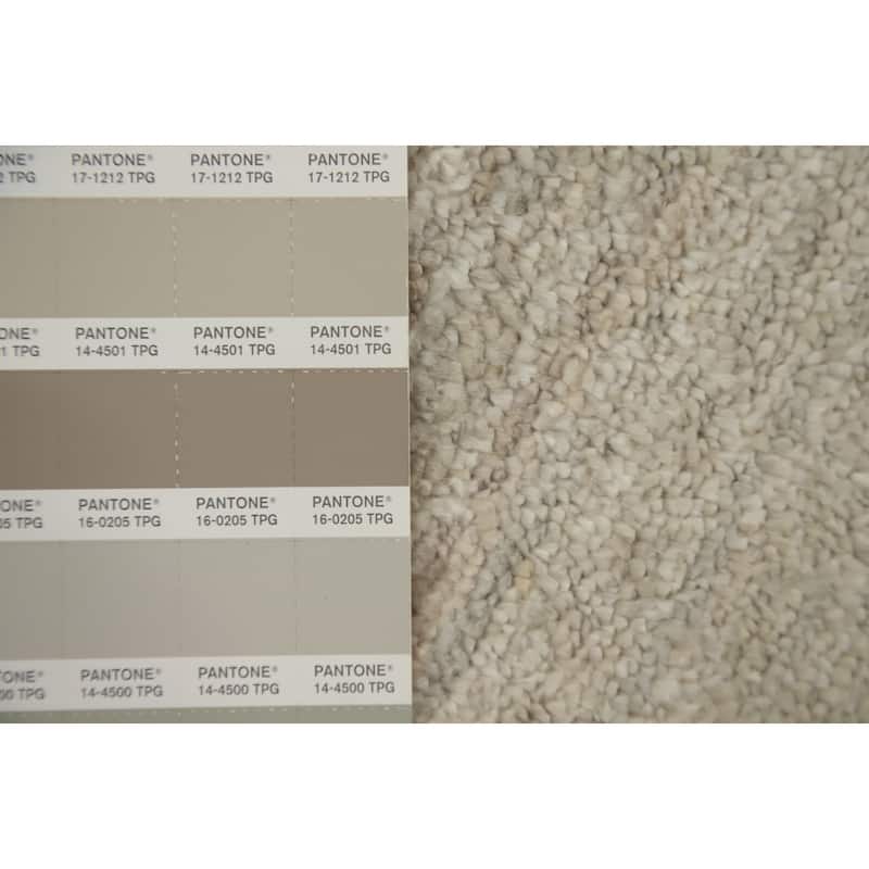 Hand Knotted Oriental Viscose Silk Carpet Tribal Animal Pictorial Beige & Ivories Gabbeh Area Rug - 12' 0'' X 8' 0''