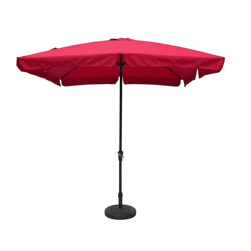 Clihome 10' x 8' Patio Square Market Umbrella with Skirted Canopy - Red With A-base