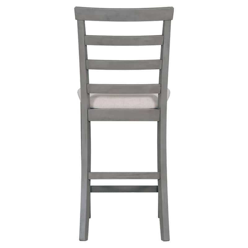 5-Piece Multi-Functional Rubber Wood Counter Height Dining Set