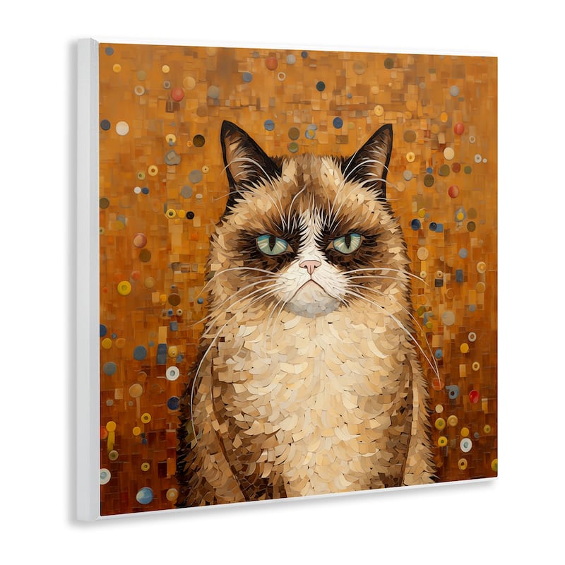 Stupell Grouchy Cat in Classic Style Wall Plaque Art Design By Arlington Prints
