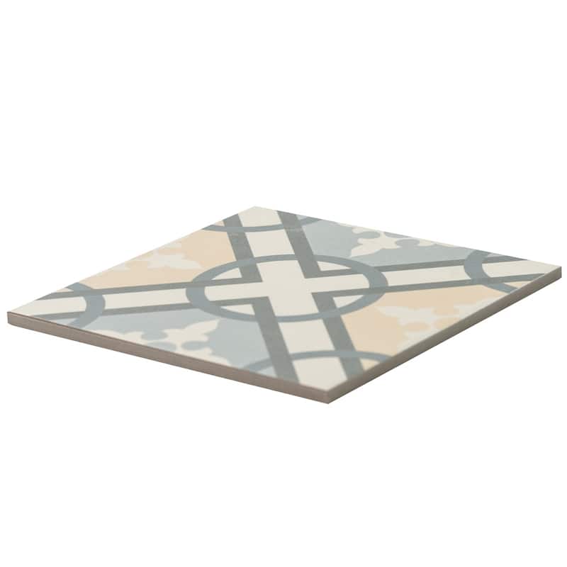 Ellis Taco 6.5x6.5 Matte Porcelain Encaustic Tile - Floor, Wall & Backsplash