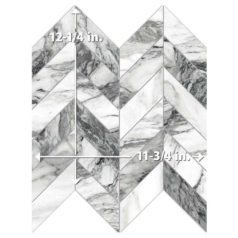 Merola Tile Touche Chevron Zebre 11-3/4" x 12-1/4" Porcelain Floor and Wall Tile - (1 Tile)