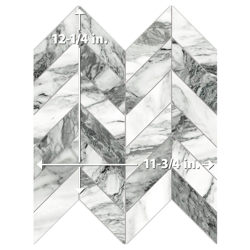 Merola Tile Touche Chevron Zebre 11-3/4" x 12-1/4" Porcelain Mosaic Floor and Wall Tile - (1 Tile)