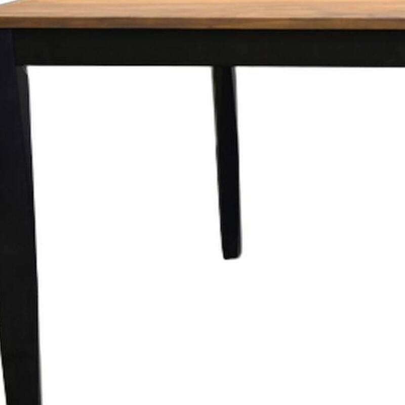 HomeRoots 79" Walnut and Black Wood Dining Table - 78.70 in. x 29.50 in. x 39.80 in.