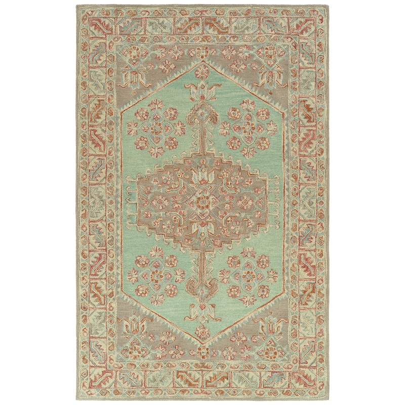 Charlotte Collection Seafoam Hand Tufted Indoor Area Rug