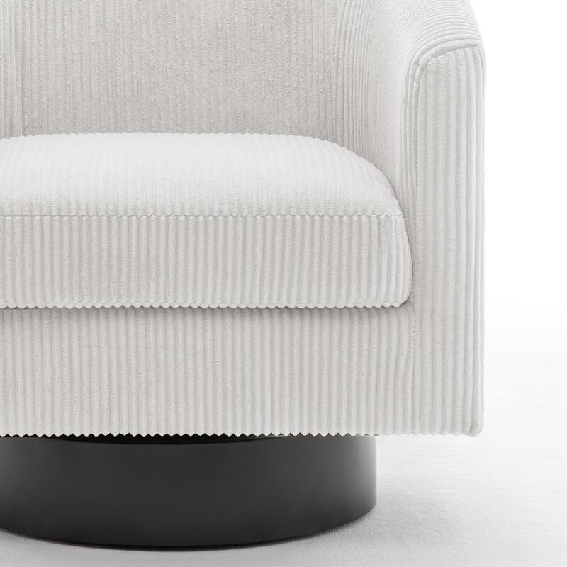 Corduroy Upholstered Swivel Barrel Chair (Set of 2)