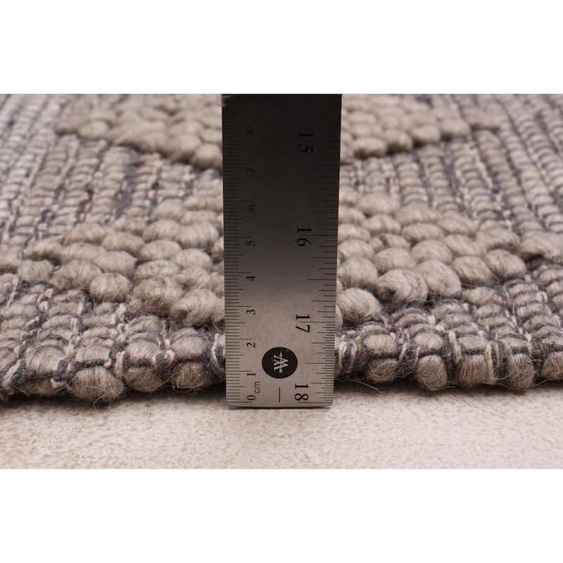 ECARPETGALLERY Braid weave Sienna Taupe Wool Rug - 6'1 x 8'10