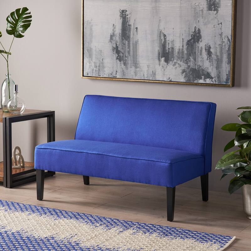 Modern Loveseat with Upholstered Fabric and Birch Wood Legs, for Living Room, Bedroom and Lounge