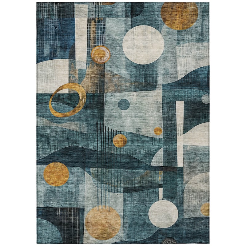 HomeRoots Geometric Transitional Rectangle Outdoor Rug