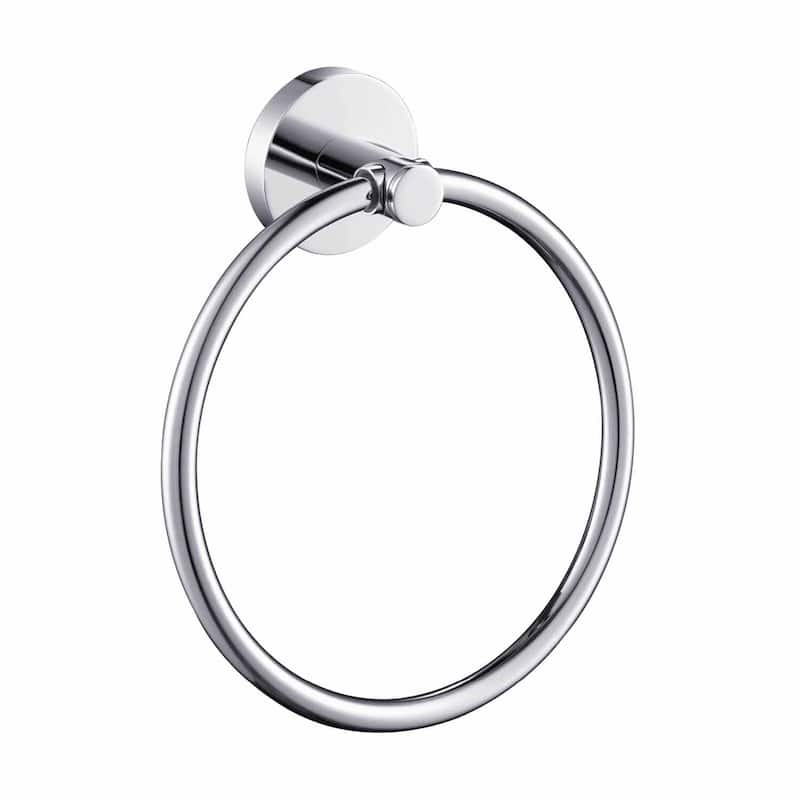 Circular Bathroom Towel Ring - N/A - Chrome