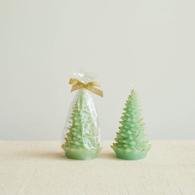 Holiday Tree Shaped Candle with Tips