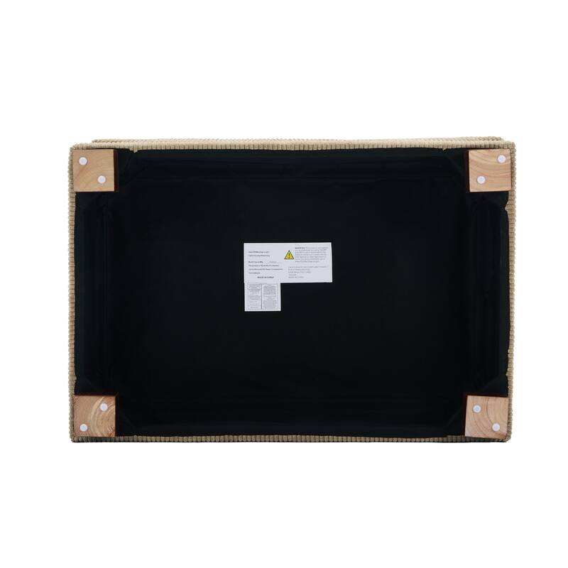 Modern Rectangle Oversized Stripe Corduroy Ottoman