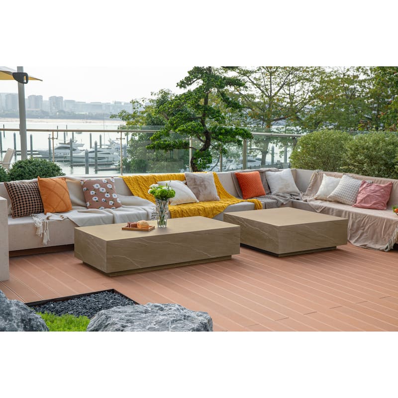 Elementi Home Colorado 40" Square Concrete Coffee Table
