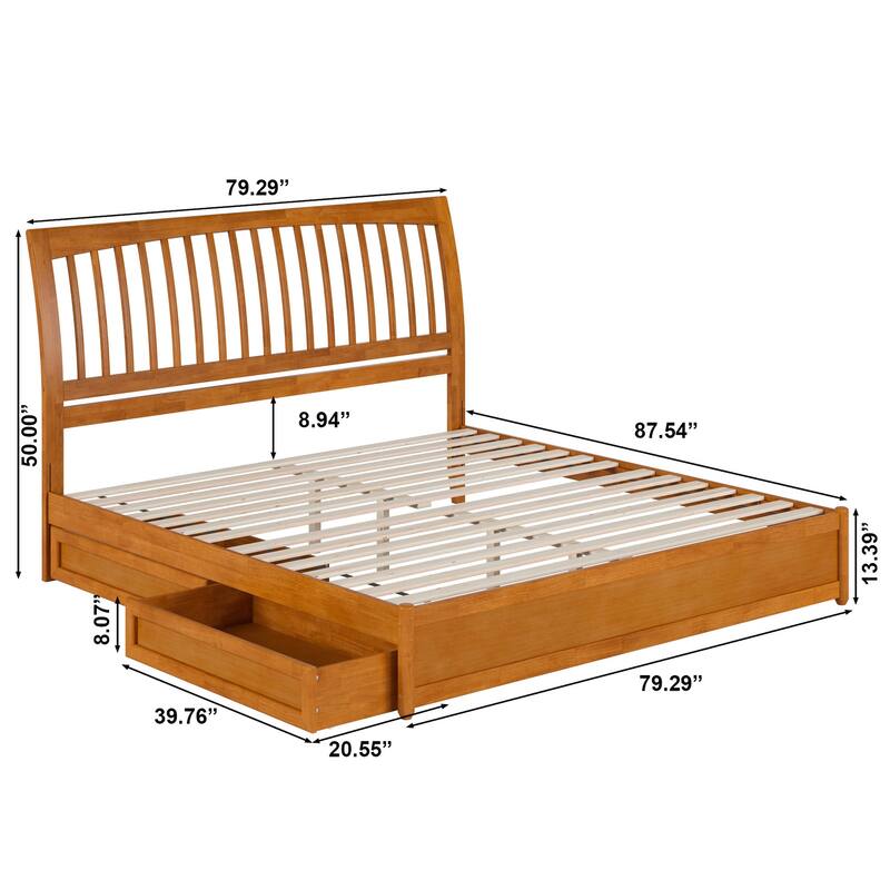 Roslyn Platform Bed with Panel Footboard and Storage Drawers